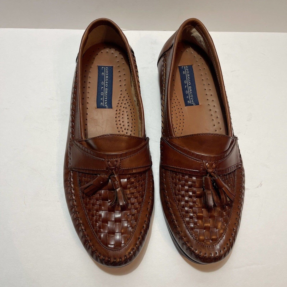GEORGIO BRUTINI Newark Brown Men’s 10M Woven Tassel Loafer Made In Brazil - Picture 2 of 7
